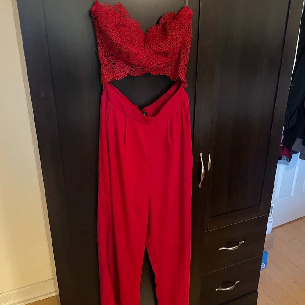 Red overalls